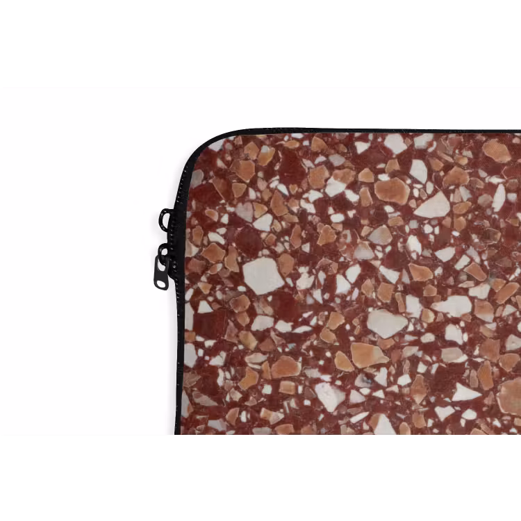 Terrazzo - Patroon - Steentextuur - Roodbruin laptophoes neopreen klein 279 -detail