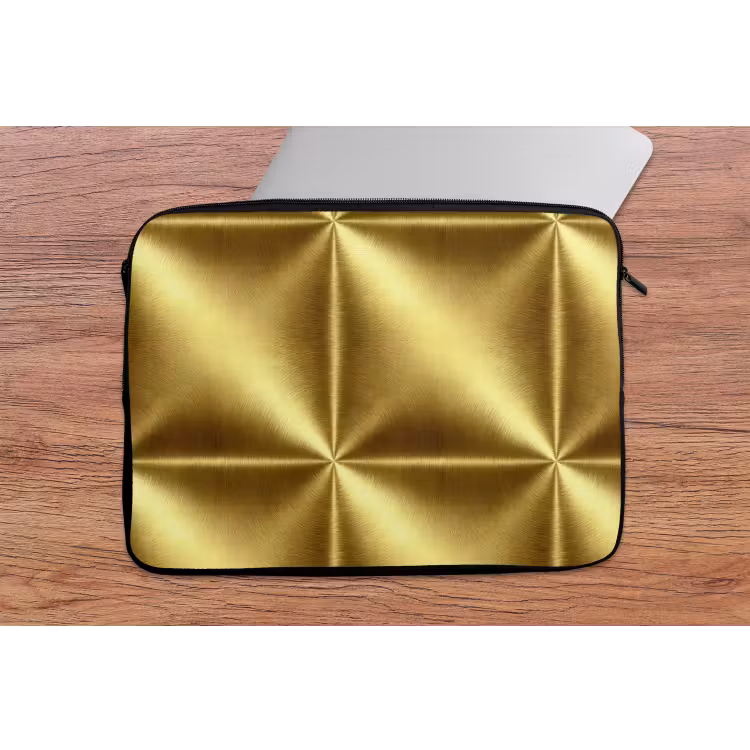 Textuur - Geborsteld Goud - Industrieel - Metallic laptophoes neopreen klein 279 -tafel