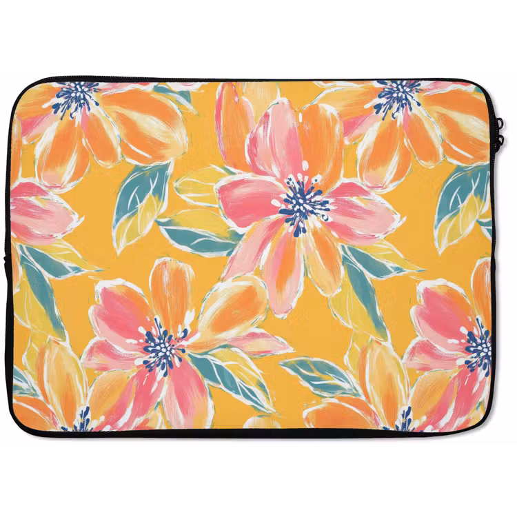 Textuur - Bloemen - Kleurrijk laptophoes neopreen klein 279 -zkaufland3dotto