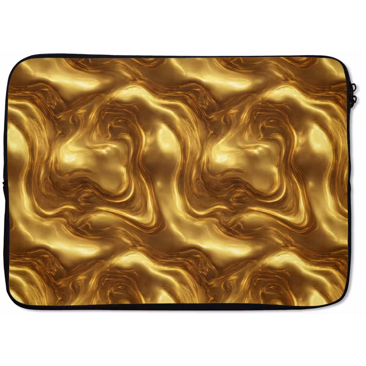 Textuur - Vloeibaar - Organisch - Goud laptophoes neopreen klein 279 -zkaufland3dotto