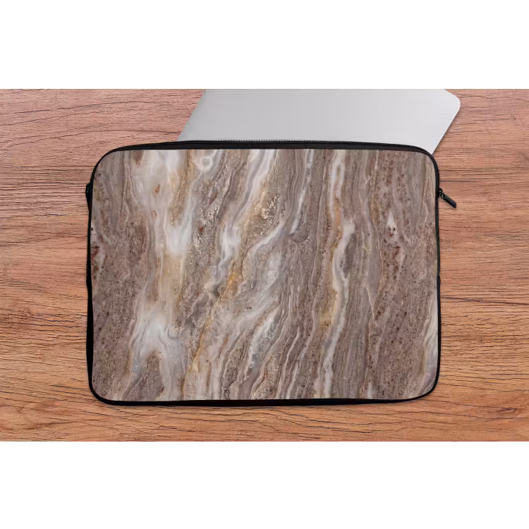 Textuur - Steen - Abstract - Beige laptophoes neopreen klein -tafel