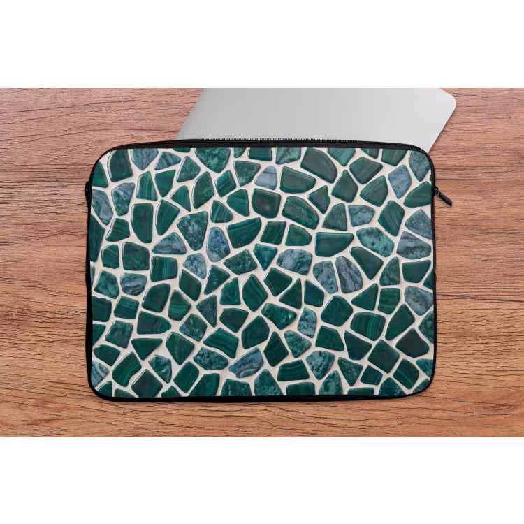 Textuur - Steen - Groen - Abstract - Patroon laptophoes neopreen klein -tafel