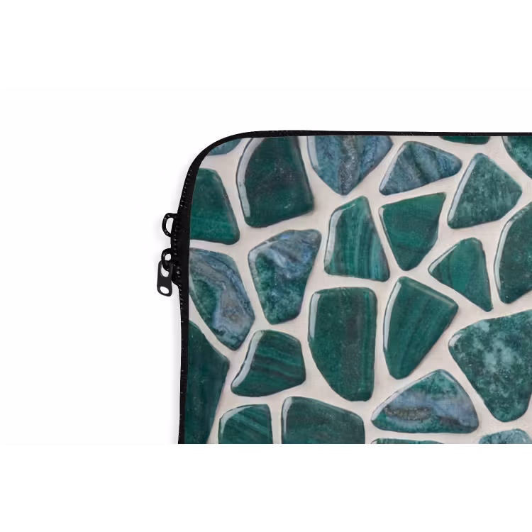 Textuur - Steen - Groen - Abstract - Patroon laptophoes neopreen klein -detail