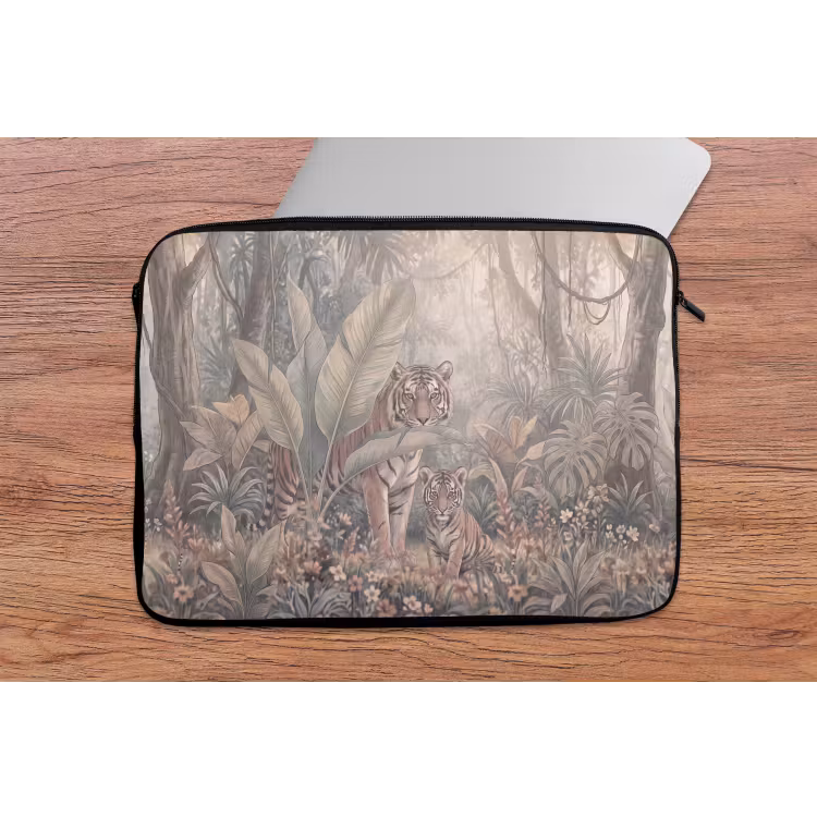 Tijger - Welp - Jungle - Illustratie - Dieren laptophoes neopreen klein -tafel