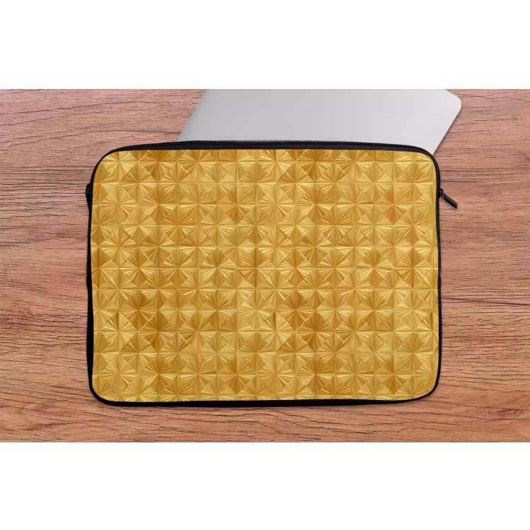 Tegels - Geometrisch - Reliëf - Goud laptophoes neopreen klein 279 -tafel
