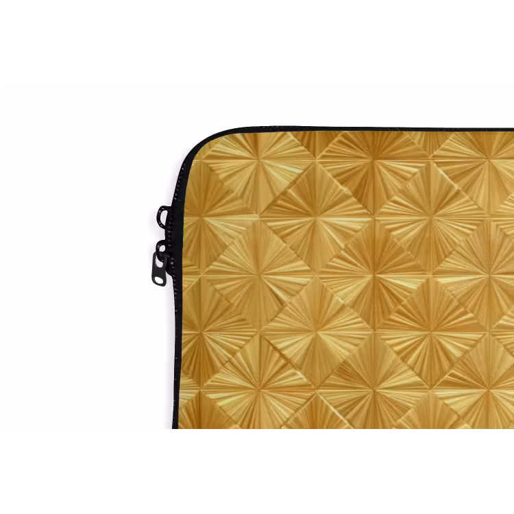 Tegels - Geometrisch - Reliëf - Goud laptophoes neopreen klein 279 -detail