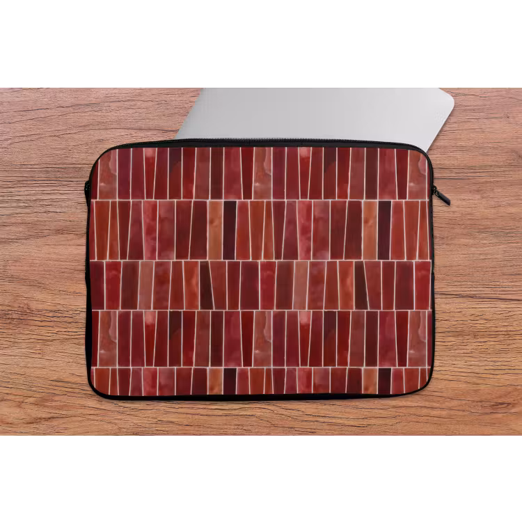 Tegels - Modern - Structuur - Dieprood laptophoes neopreen klein 279 -tafel