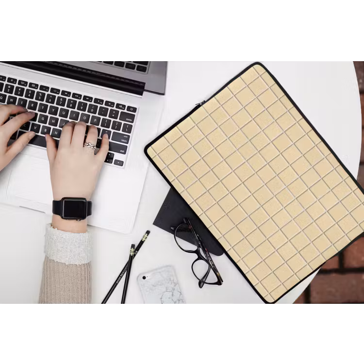 Tegels - Patroon - Crème laptophoes neopreen klein 279 -bureau