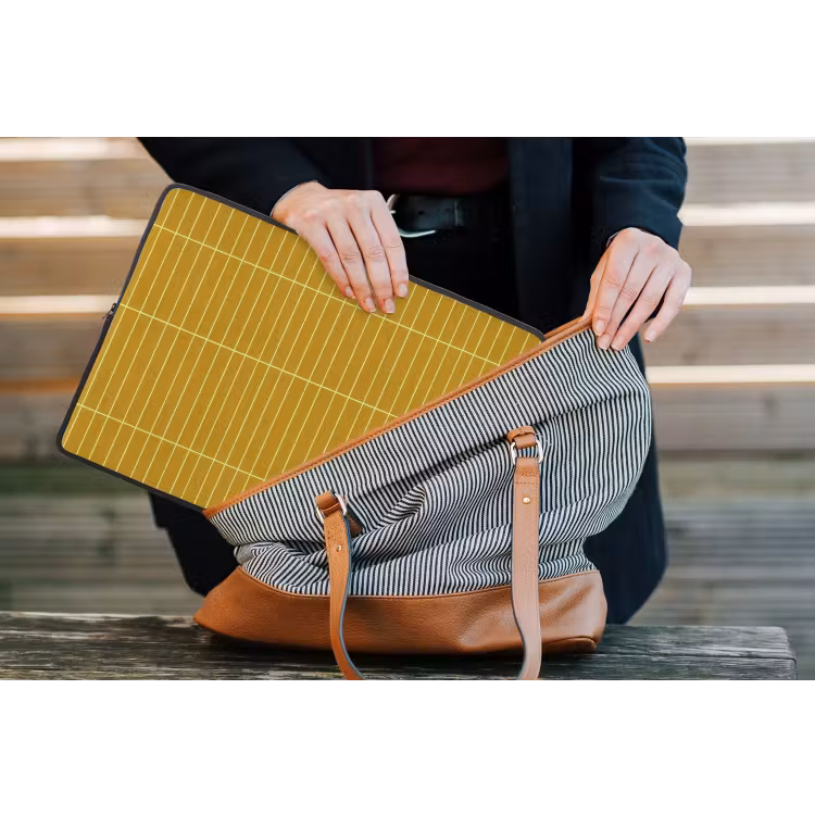 Tegels - Verticaal - Mosterdgeel laptophoes neopreen klein 279 -tas