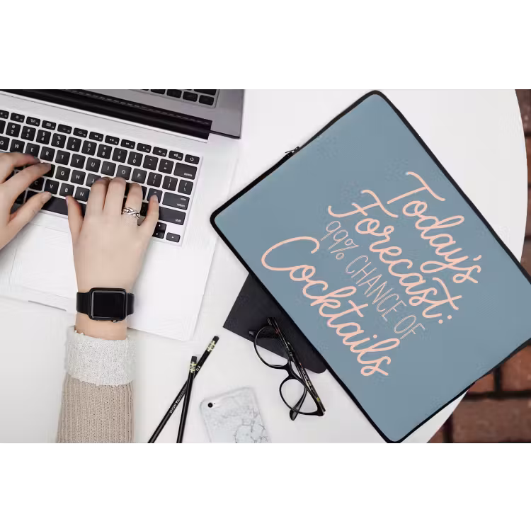 Today's Forecast - Cocktails - Blauw laptophoes neopreen klein -bureau