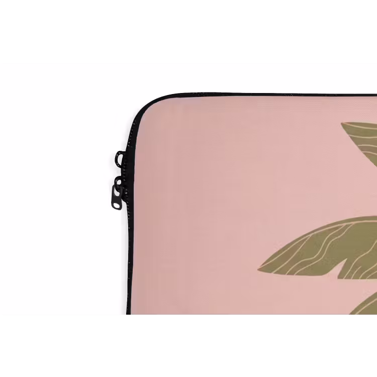 Boom - Palm - Natuur - Illustratie - Roze laptophoes neopreen klein -detail