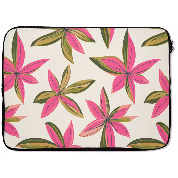Tropisch - Bloem - Roze laptophoes neopreen klein 279 -zkaufland3dotto