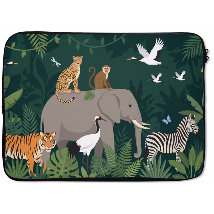 Tropisch - Jungle - Groen laptophoes neopreen klein -zkaufland3dotto