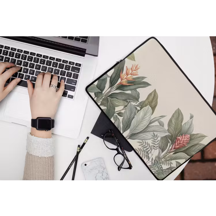 Tropisch - Planten - Modern - Groen laptophoes neopreen klein -bureau