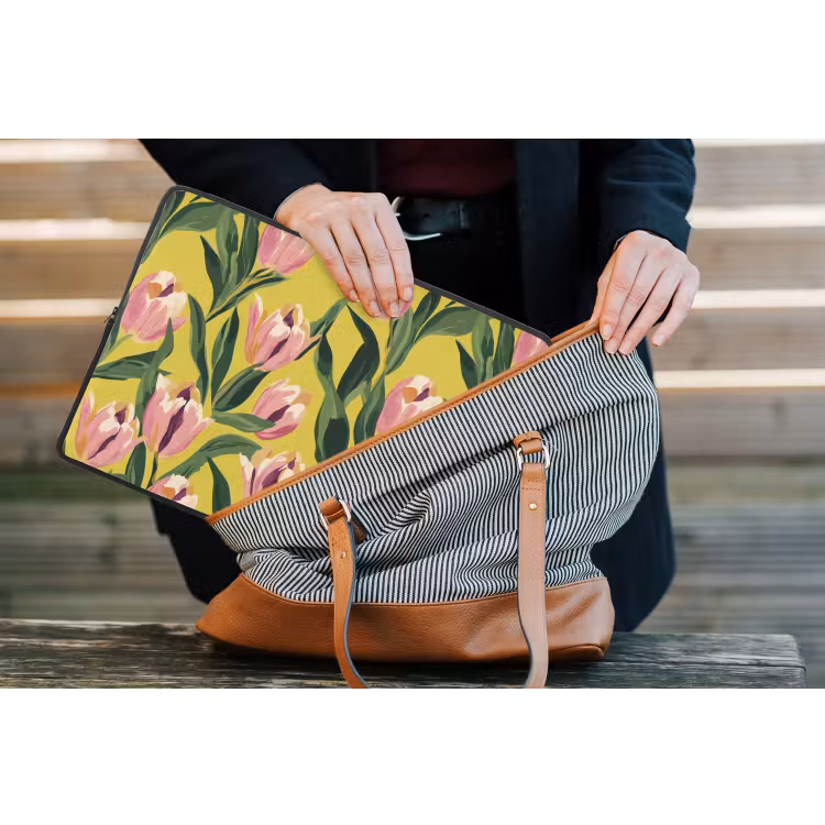 Tulpen - Botanisch - Geel laptophoes neopreen klein 279 -tas