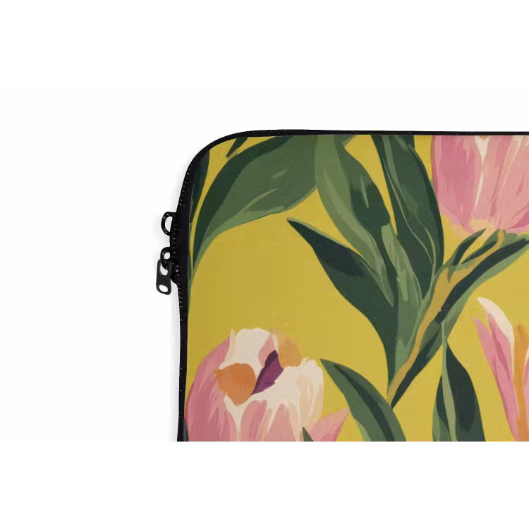 Tulpen - Botanisch - Geel laptophoes neopreen klein 279 -detail