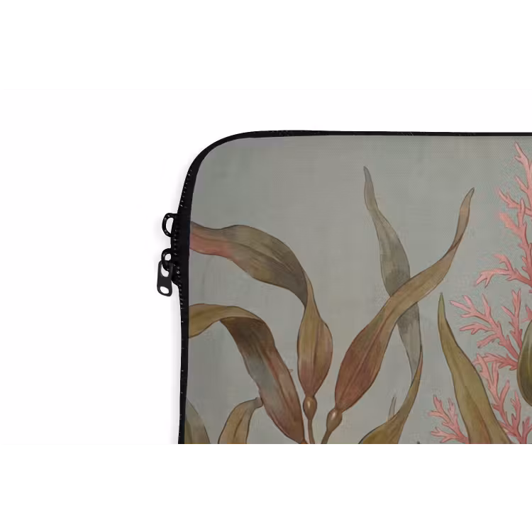 Onderwater - Planten - Vis - Vintage - Groen laptophoes neopreen klein -detail