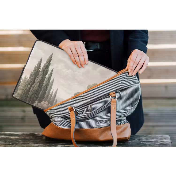 Vallei - Bos - Natuur - Groen laptophoes neopreen klein -tas
