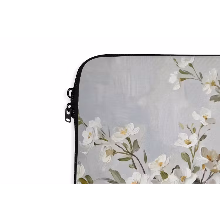Vazen - Bloemen - Oranje laptophoes neopreen klein -detail
