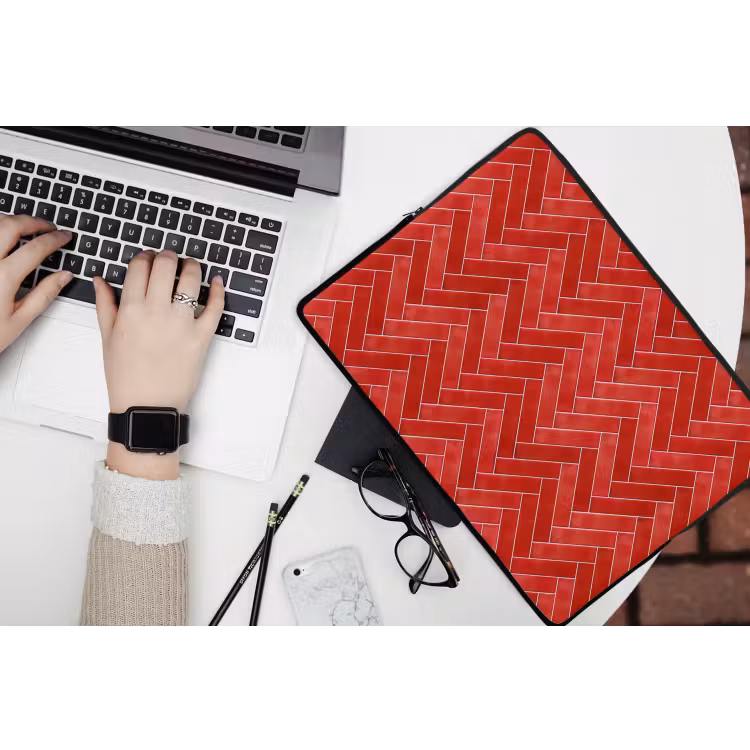 Visgraat - Tegel - Rood laptophoes neopreen klein 279 -bureau