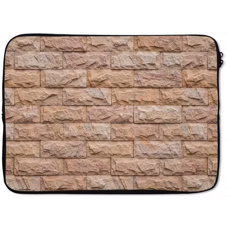 Muur - Steen - Ruw - Textuur - Beige laptophoes neopreen klein -zkaufland3dotto