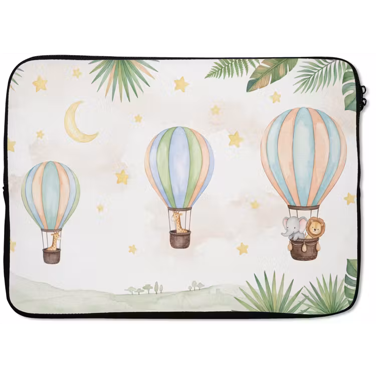Aquarel - Luchtballonnen - Pastel laptophoes neopreen klein -zkaufland3dotto