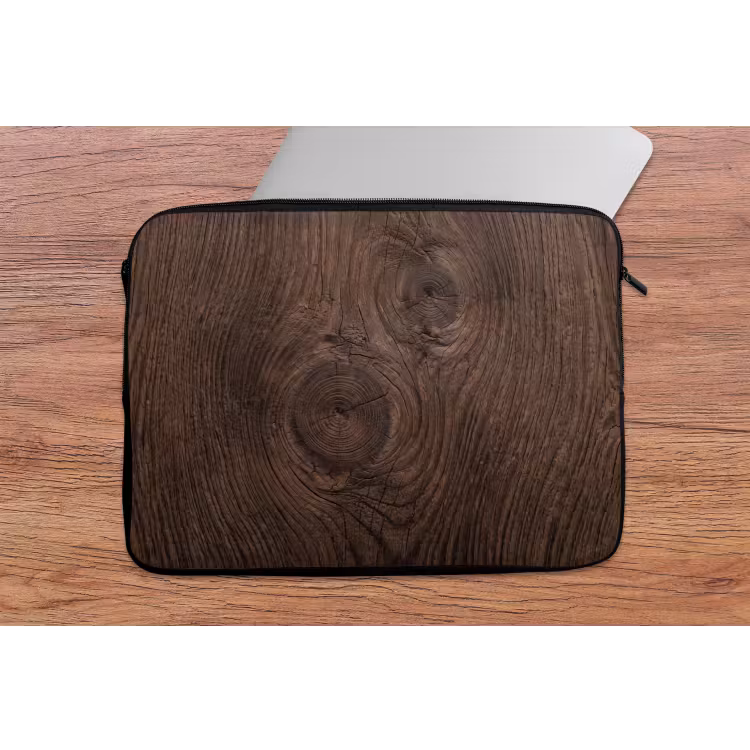 Houtnerf - Textuur - Patroon - Bruin - Rustiek laptophoes neopreen klein -tafel