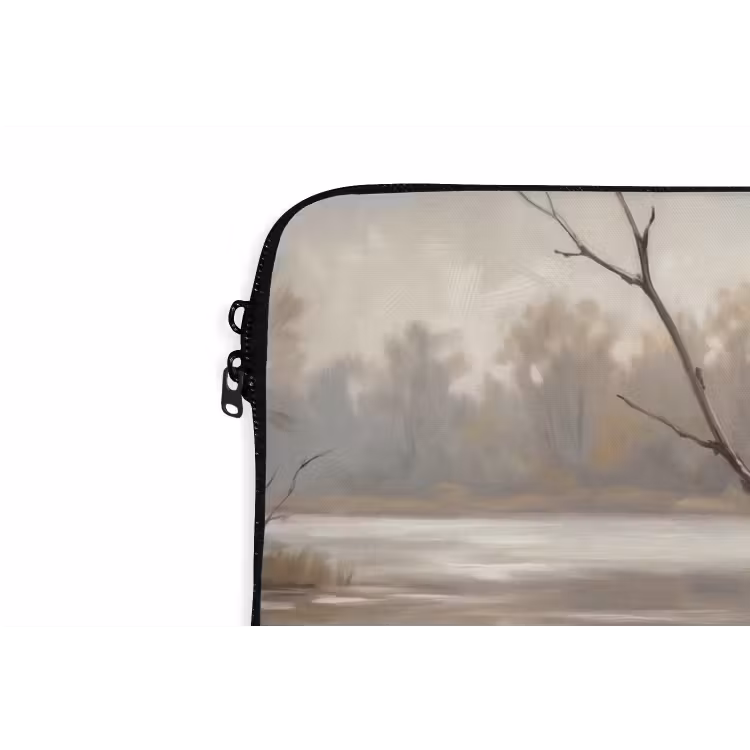 Winterkoninkje - Tak - Rivier - Natuur - Sfeervol laptophoes neopreen klein -detail