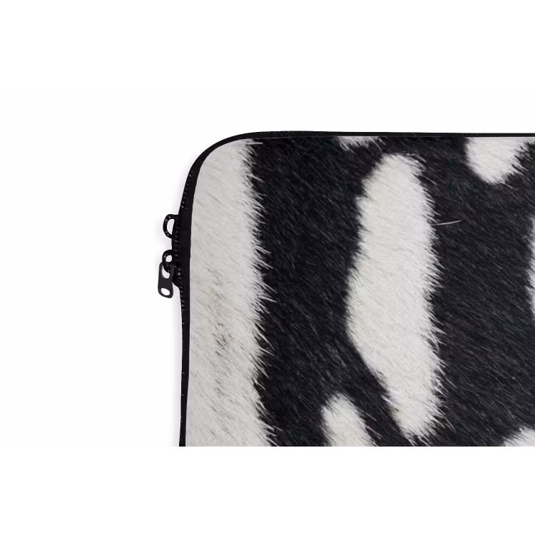Zebra - Vacht - Klassiek - Zwart - Wit laptophoes neopreen klein -detail