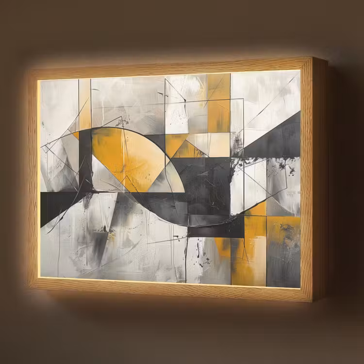 Abstract - Kunst - Geometrisch - Aesthetic Light Box met batterij (Wandlamp) middel -z3d_website