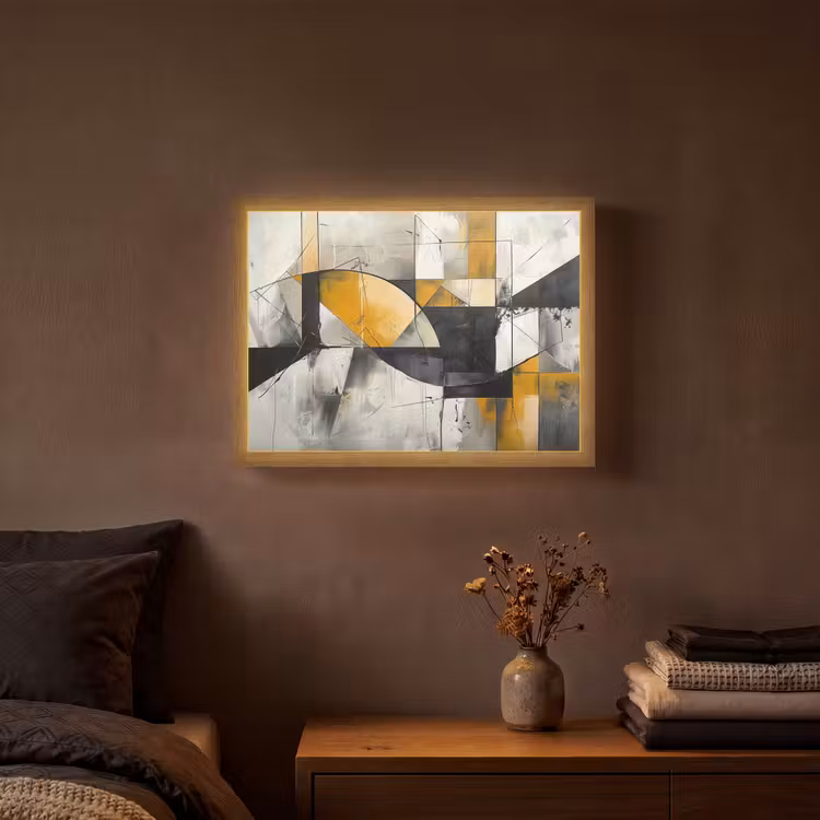 Abstract - Kunst - Geometrisch - Aesthetic Light Box met batterij (Wandlamp) middel -sfeer4