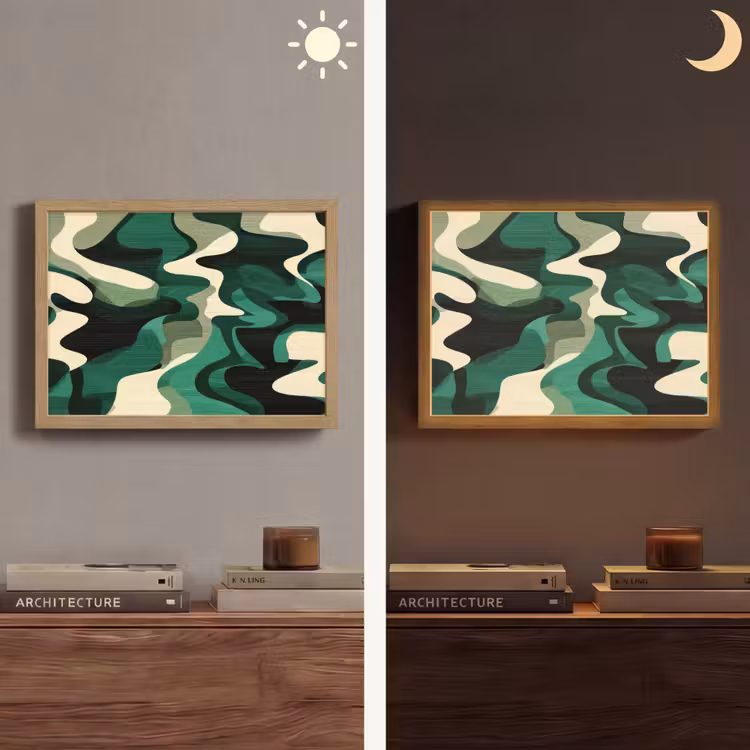 Abstract - Camouflage - Groen Light Box met batterij (Wandlamp) middel -sfeer3