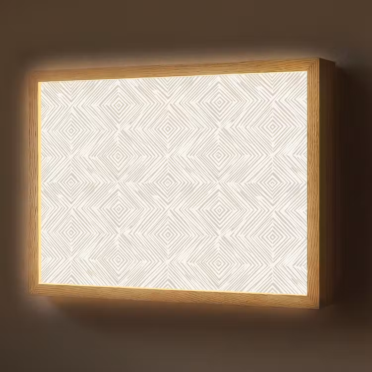 Abstract - Ruiten - Beige Light Box met batterij (Wandlamp) middel 907 -z3d_website