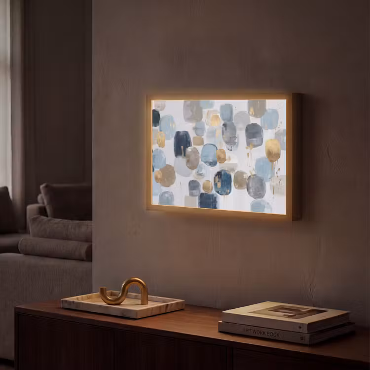 Abstract - Goud - Vormen Light Box met batterij (Wandlamp) middel -sfeer1