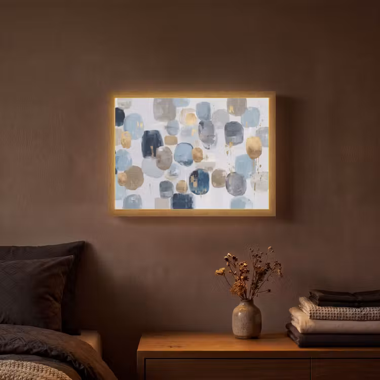 Abstract - Goud - Vormen Light Box met batterij (Wandlamp) middel -sfeer4