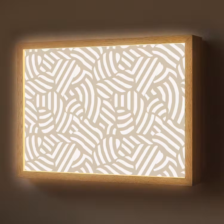 Abstract - Modern - Beige Light Box met batterij (Wandlamp) middel 907 -z3d_website