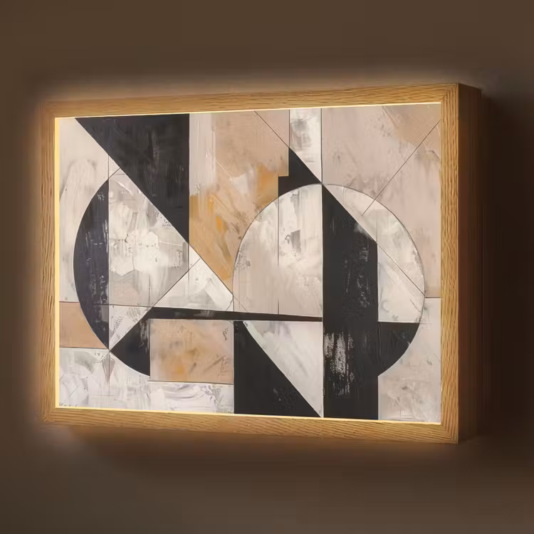 Abstract - Modern - Geometrisch - Pastel Light Box met batterij (Wandlamp) middel -z3d_website