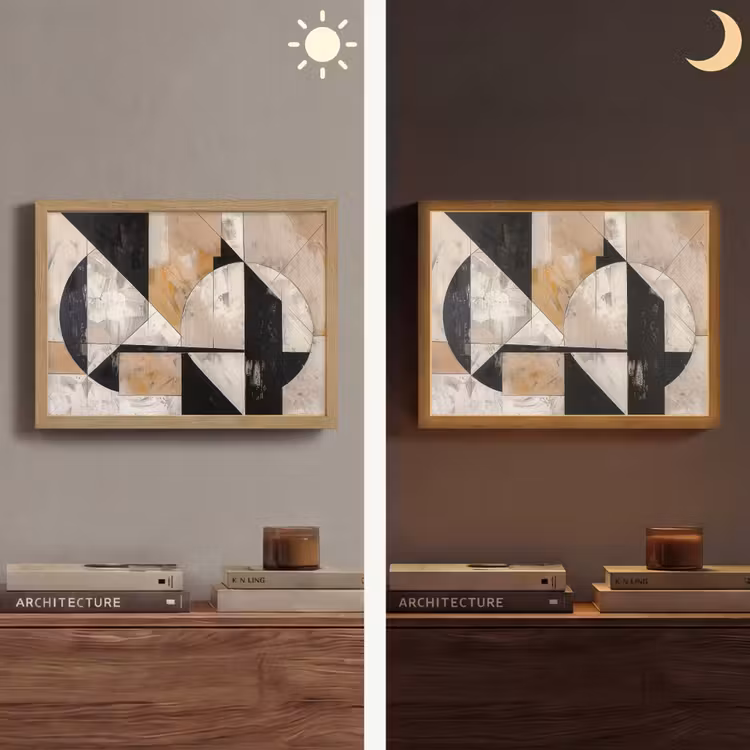 Abstract - Modern - Geometrisch - Pastel Light Box met batterij (Wandlamp) middel -sfeer3