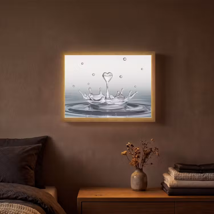Abstract - Modern - Water - Hart Light Box met batterij (Wandlamp) middel -sfeer4