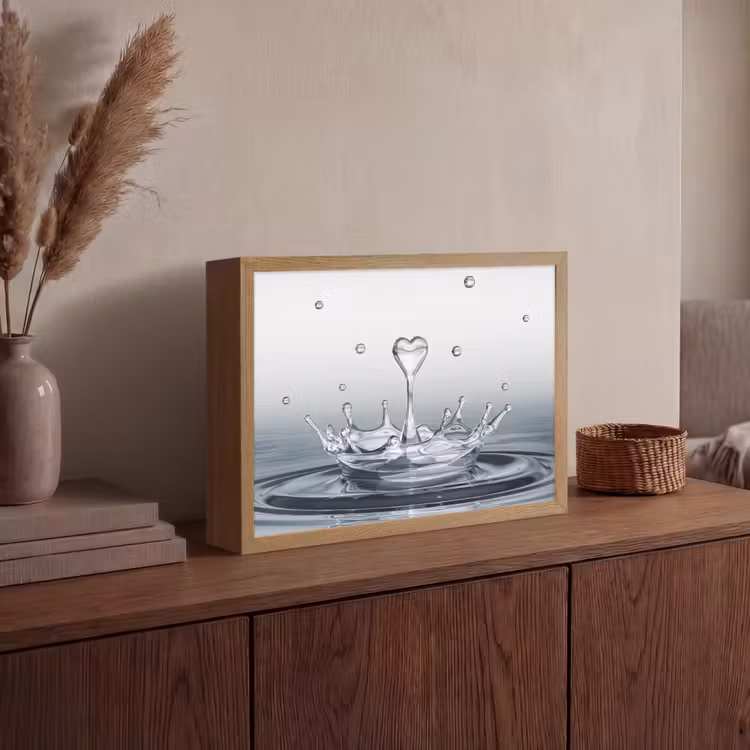 Abstract - Modern - Water - Hart Light Box met batterij (Wandlamp) middel -sfeer2