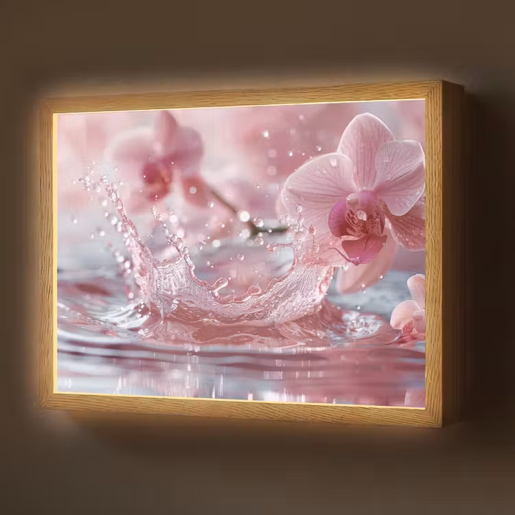 Abstract - Modern - Water - Orchidee Light Box met batterij (Wandlamp) middel -z3d_website