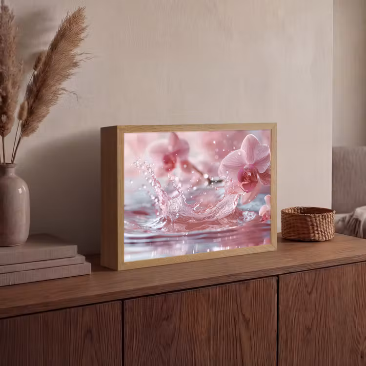 Abstract - Modern - Water - Orchidee Light Box met batterij (Wandlamp) middel -sfeer2