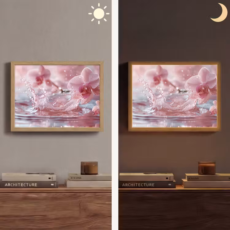 Abstract - Modern - Water - Orchidee Light Box met batterij (Wandlamp) middel -sfeer3