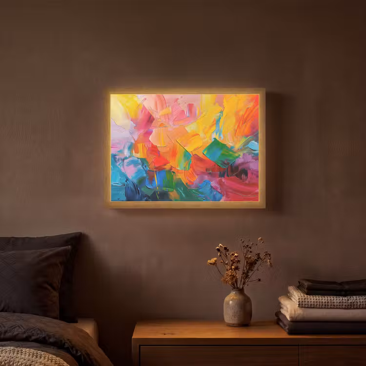 Abstract - Verflook - Modern - Kleurrijk Light Box met batterij (Wandlamp) middel -sfeer4
