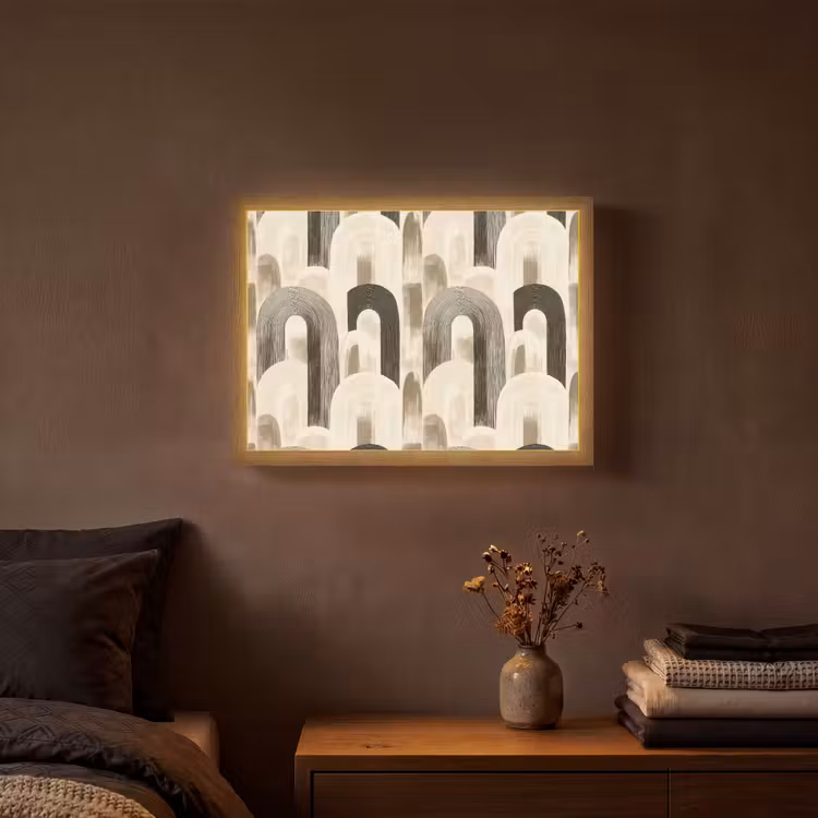 Abstract - Patroon - Bogen Light Box met batterij (Wandlamp) middel 907 -sfeer4
