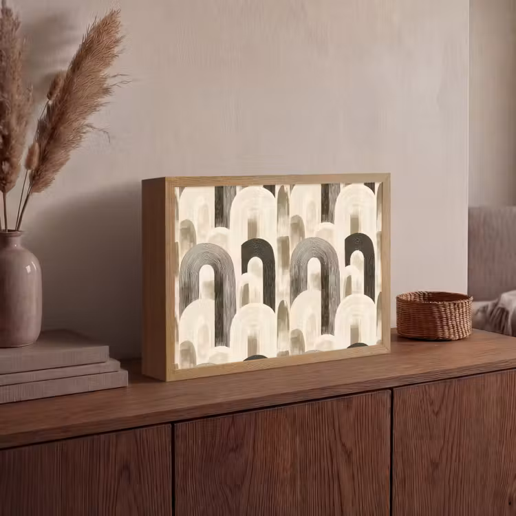 Abstract - Patroon - Bogen Light Box met batterij (Wandlamp) middel 907 -sfeer2