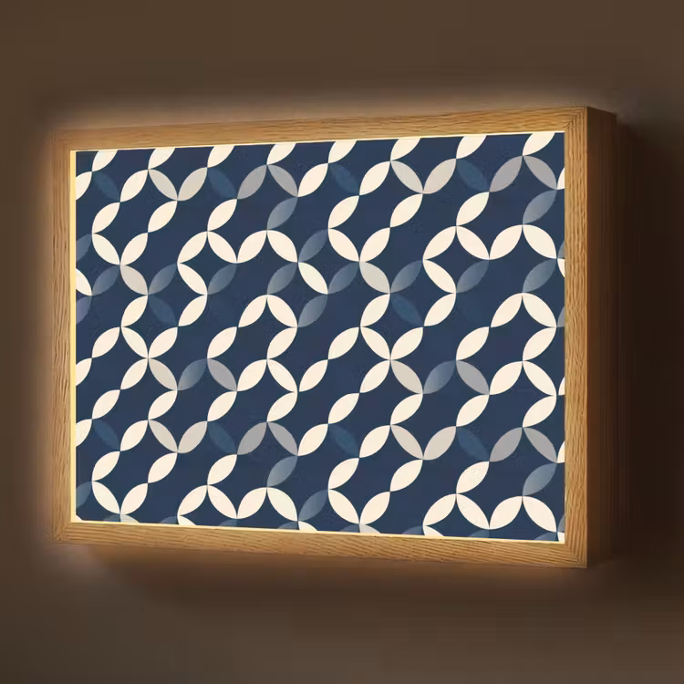 Abstract - Patroon - Blauw Light Box met batterij (Wandlamp) middel 907 -z3d_website