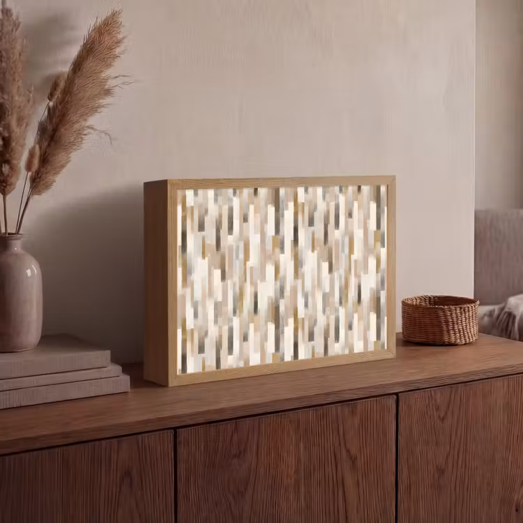 Abstract - Patroon - Kwaststreken Light Box met batterij (Wandlamp) middel 907 -sfeer2