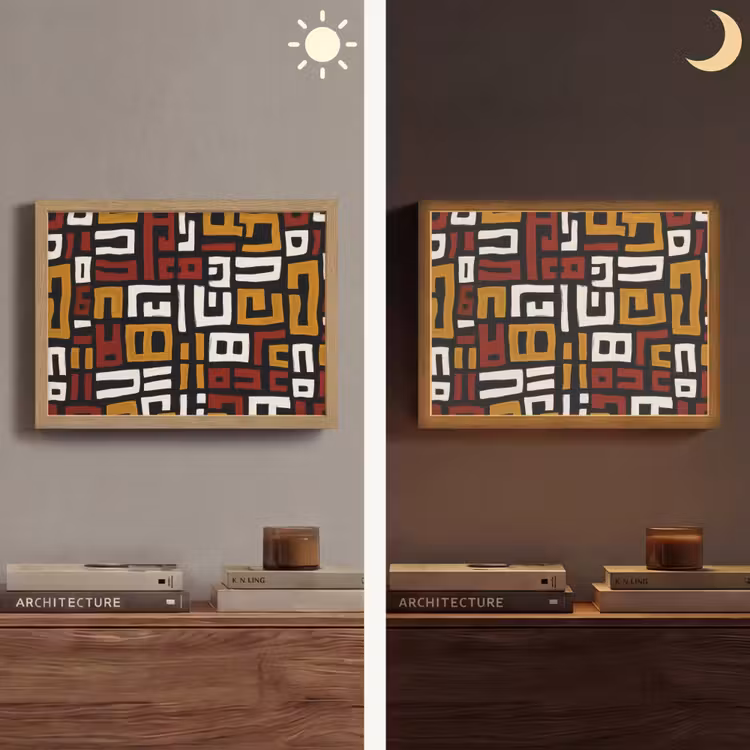 Abstract - Patroon - Rood Light Box met batterij (Wandlamp) middel -sfeer3