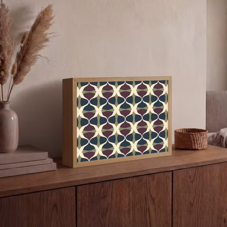 Abstract - Retro - Kleurrijk Light Box met batterij (Wandlamp) middel 907 -sfeer2